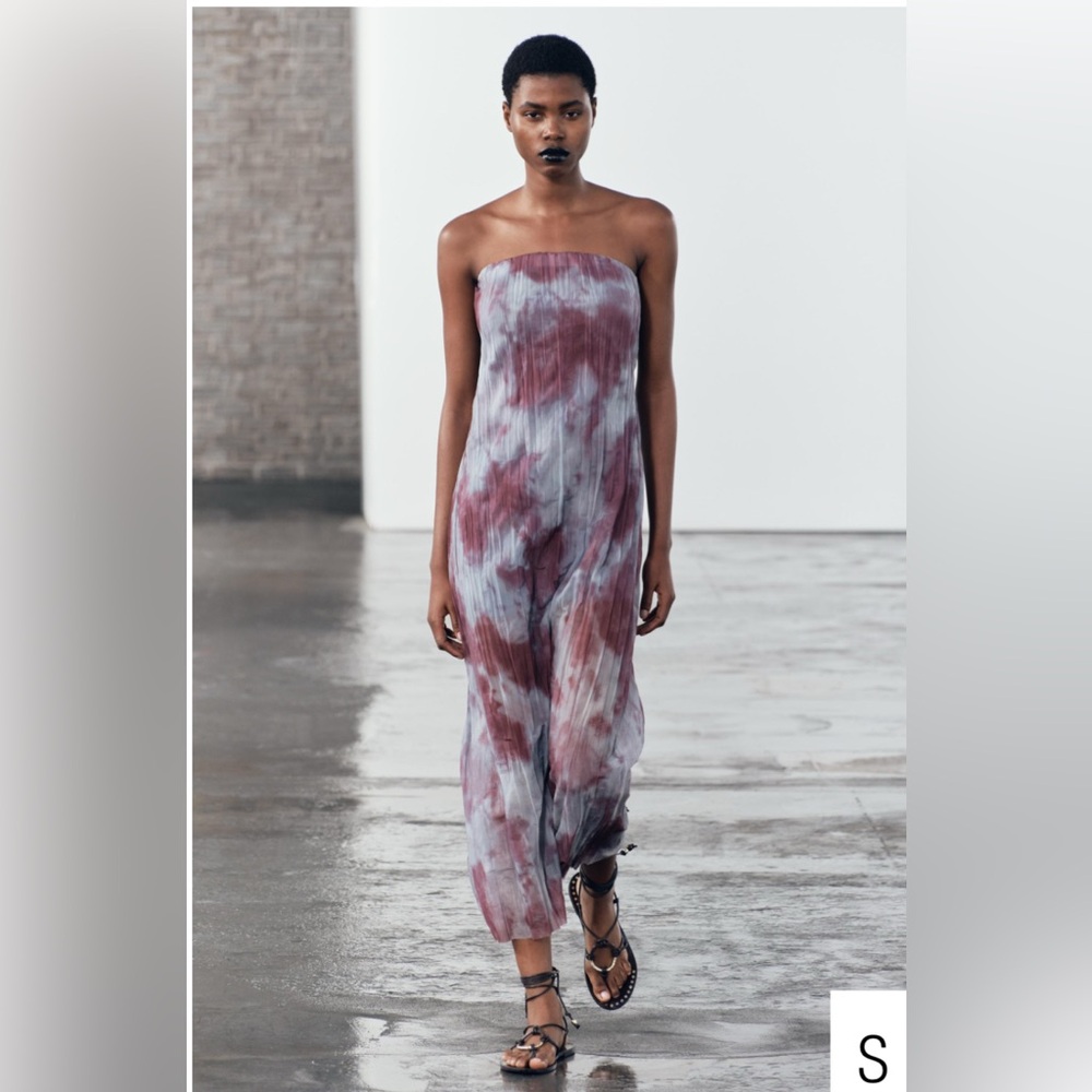 NWT • Zara • Tie Dye Stretch Organza Dress • Sz S